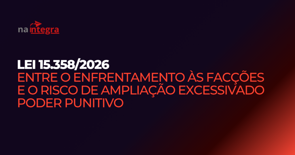 Lei 15358/2026 Crime Organizado